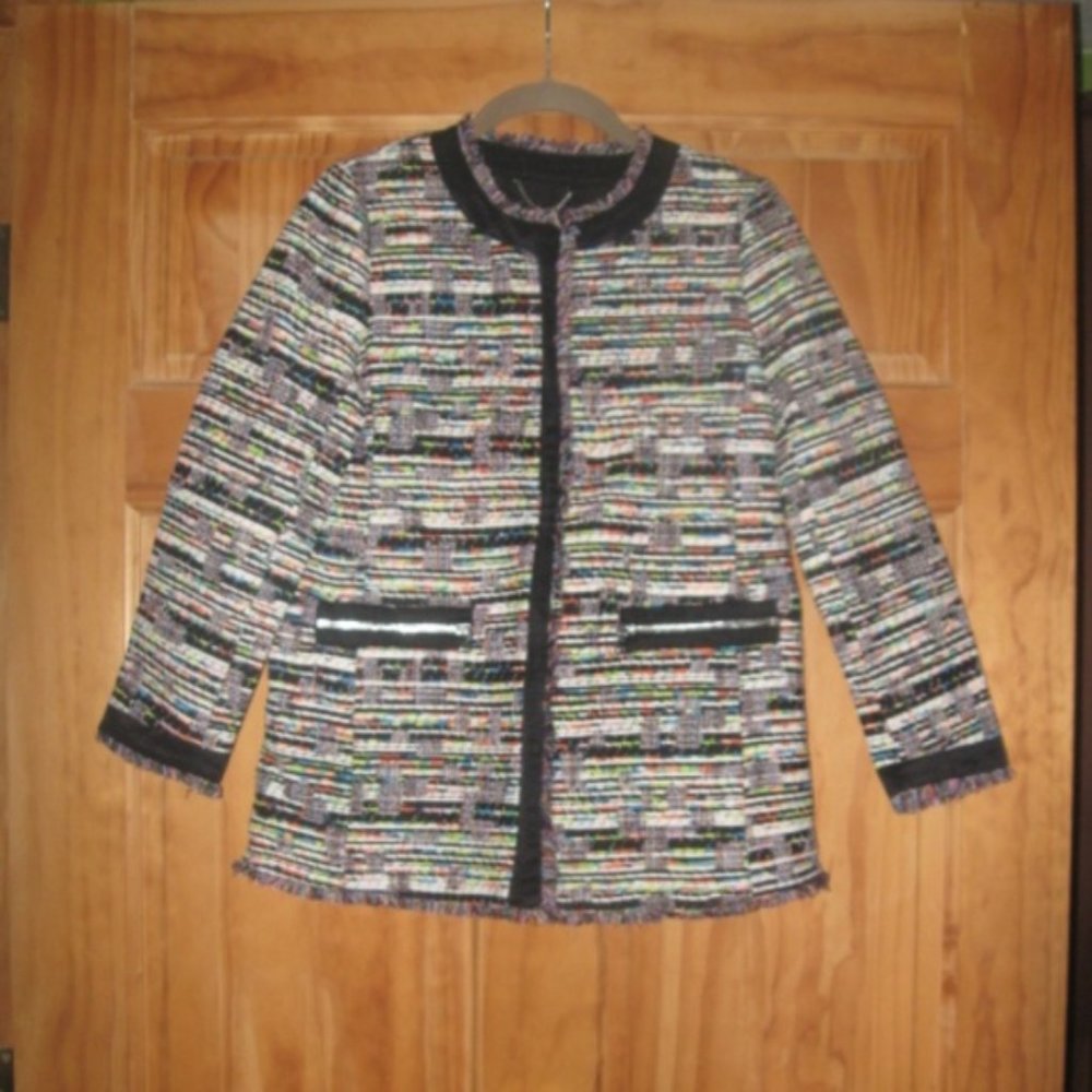 Ann Taylor Multicolored Zip Blazer